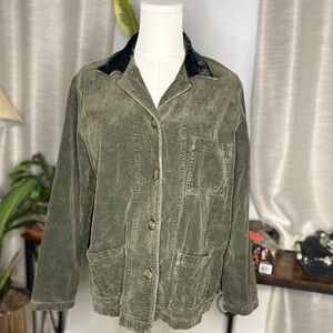 Vintage Olive Corduroy Women's Shirt